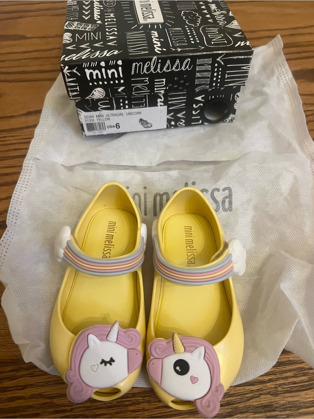 Mini Melissa unicorn flats size toddler 6